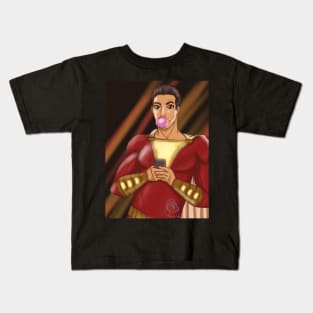 Shazam! Superhero from DC comics in anime style Kids T-Shirt